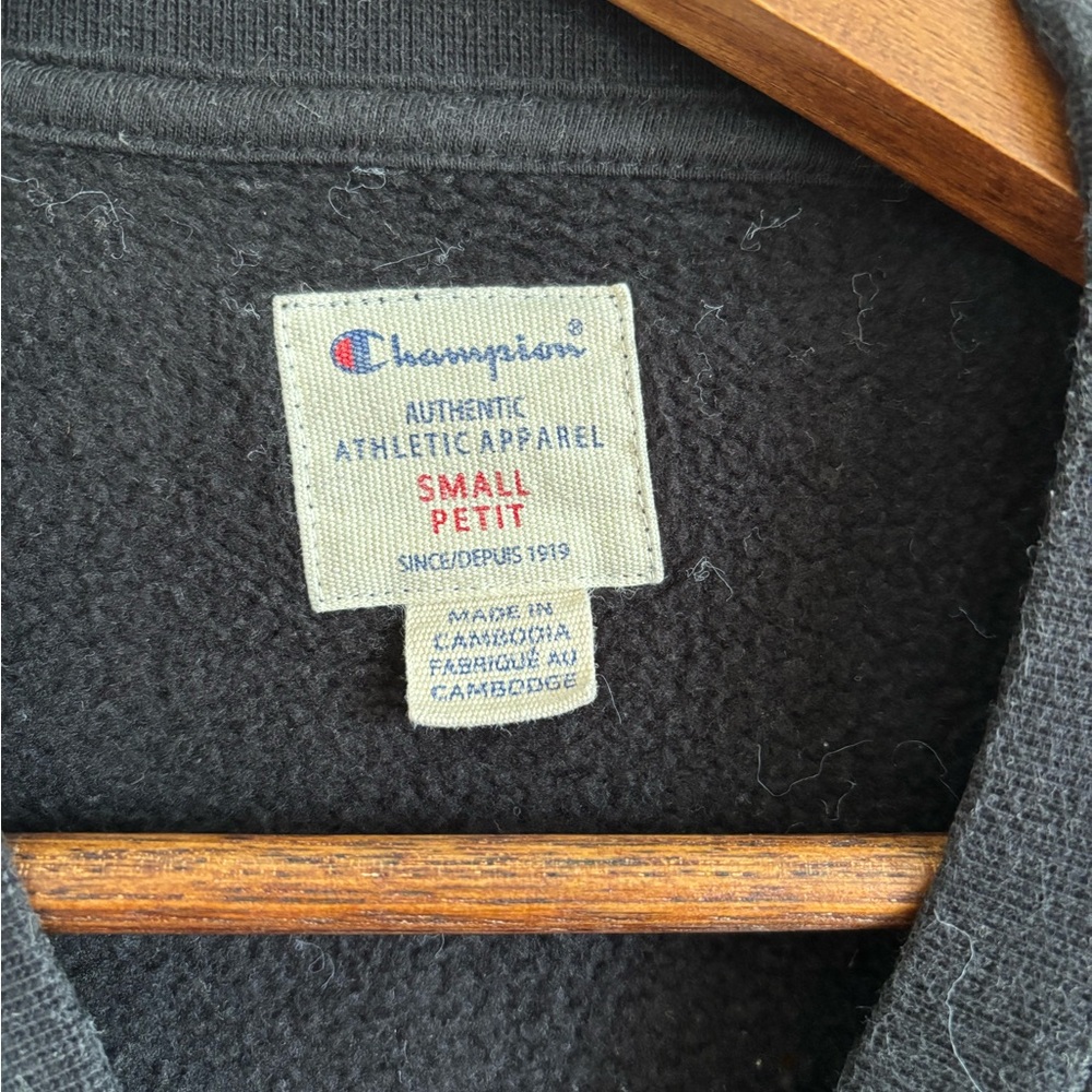 Champion Black Crewneck with White Script Logo - Picture 3 of 5